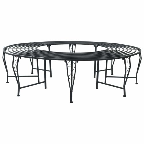Klupa pod drvetom 8-Broj sjedala Ø 160 x 44 cm Čelik Crna - Okruglo Crna bez naslona za leđa Cijena