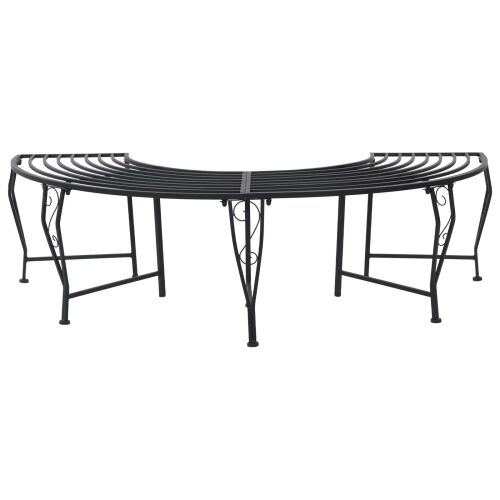 Klupa pod drvetom 4-Broj sjedala 160 x 80 x 44 cm Čelik Crna - polukružni Crna bez naslona za leđa Cijena