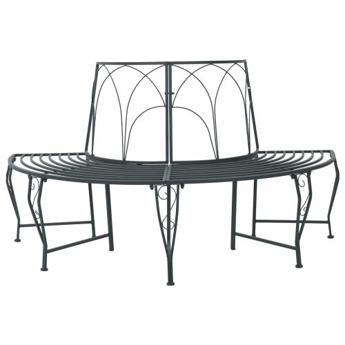 Klupa pod drvetom 4-Broj sjedala 160 x 80 x 89 cm Čelik - polukružni Srebrno siva naslon s valovitim dizajnom Cijena