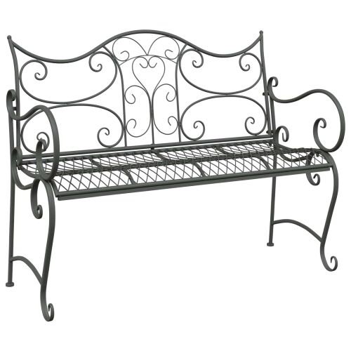 Vrtna klupa 2-Broj sjedala 114 x 56,5 x 90 cm Čelik - Srebrno siva 114 x 56,5 x 90 cm Cijena