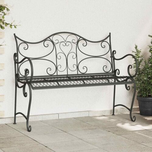 Vrtna klupa 2-Broj sjedala 114 x 56,5 x 90 cm Čelik - Srebrno siva 114 x 56,5 x 90 cm Cijena