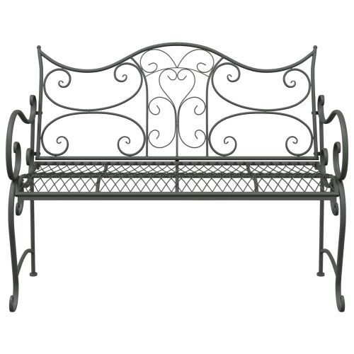 Vrtna klupa 2-Broj sjedala 114 x 56,5 x 90 cm Čelik - Srebrno siva 114 x 56,5 x 90 cm Cijena