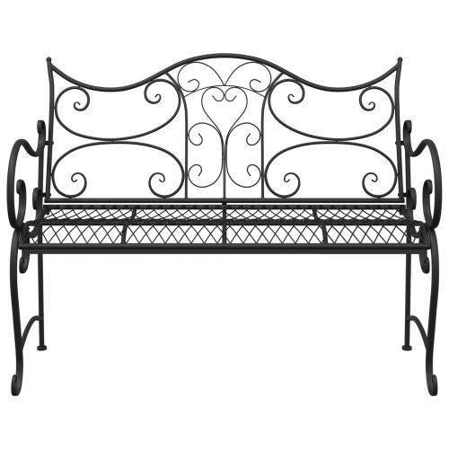Vrtna klupa 2-Broj sjedala 114 x 56,5 x 90 cm Čelik Crna - Crna 114 x 56,5 x 90 cm Cijena