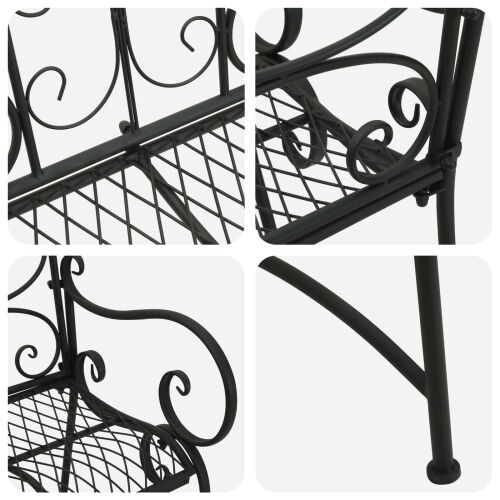 Vrtna klupa 2-Broj sjedala 114 x 56,5 x 90 cm Čelik Crna - Crna 114 x 56,5 x 90 cm Cijena