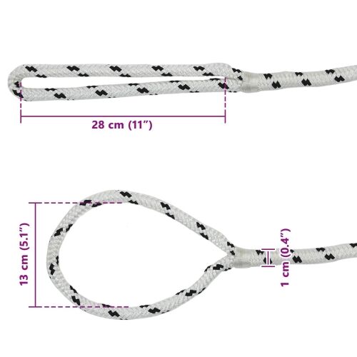 Konopac za čamce 10 mm 12 m Bijela i crna Poliester - Bijela i crna 10 mm 12 m Cijena