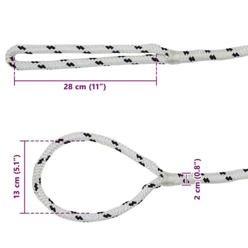 Konopac za čamce 2 mm 6 m Bijela i crna Poliester - Bijela i crna 20 mm 6 m Cijena