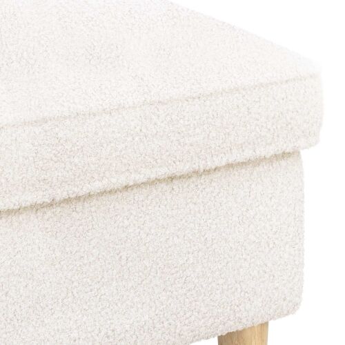 Stolica za noge Krem 55 x 35 x 41 cm Bouclé - Krem Cijena