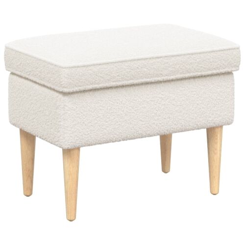 Stolica za noge Krem 55 x 35 x 41 cm Bouclé - Krem Cijena