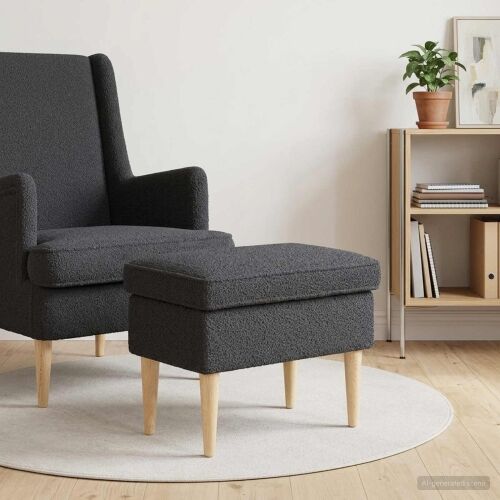 Stolica za noge Tamnosiva 55 x 35 x 41 cm Bouclé - Tamnosiva Cijena
