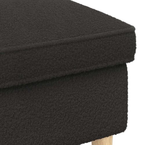Stolica za noge Crna 55 x 35 x 41 cm Bouclé - Crna Cijena