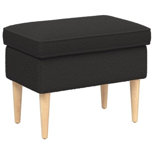 Stolica za noge Crna 55 x 35 x 41 cm Bouclé - Crna Cijena
