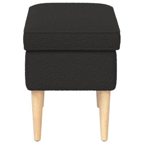 Stolica za noge Crna 55 x 35 x 41 cm Bouclé - Crna Cijena