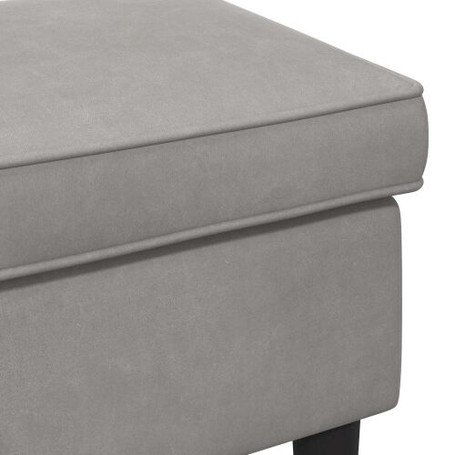 Stolica za noge Svjetlosiva 55 x 35 x 41 cm Baršun - Svjetlosiva Cijena