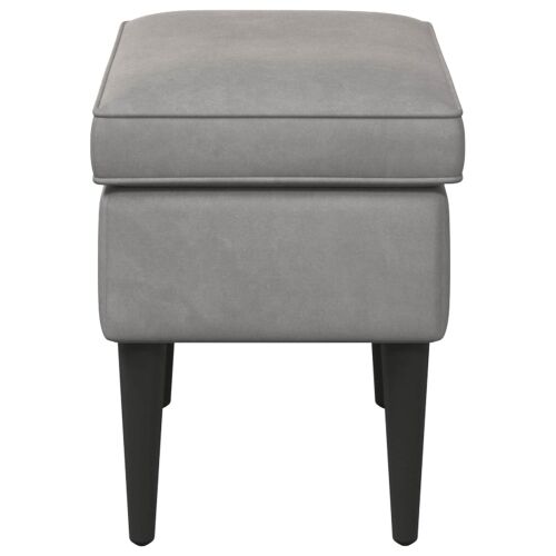 Stolica za noge Svjetlosiva 55 x 35 x 41 cm Baršun - Svjetlosiva Cijena