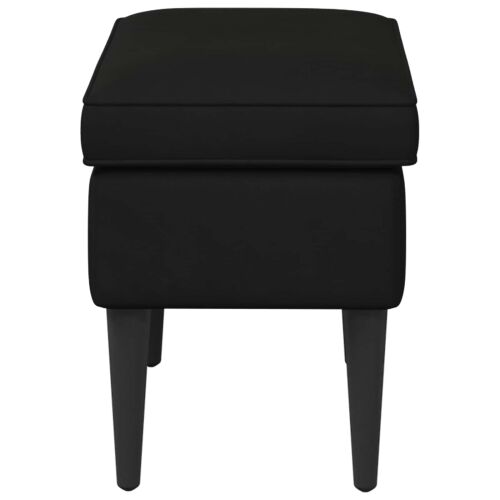 Stolica za noge Crna 55 x 35 x 41 cm Baršun - Crna Cijena