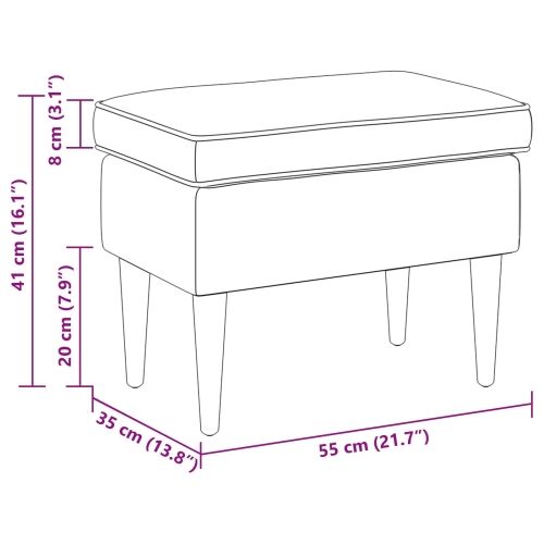 Stolica za noge Tamnosiva 55 x 35 x 41 cm Tkanina - Tamnosiva Cijena