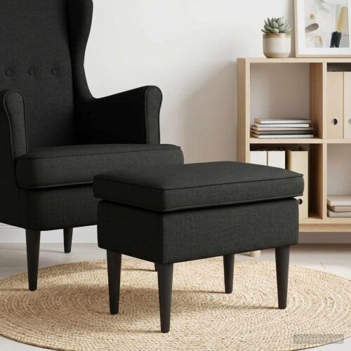 Stolica za noge Crna 55 x 35 x 41 cm Tkanina - Crna Cijena
