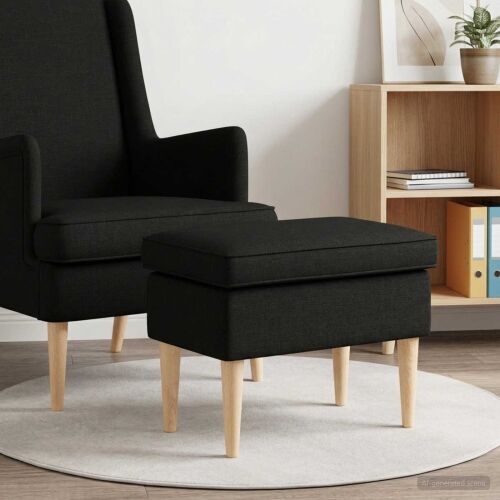 Stolica za noge Crna 55 x 35 x 41 cm Tkanina - Crna Cijena