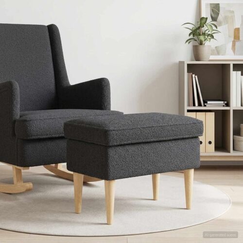 Stolica za noge Tamnosiva 55 x 35 x 41 cm Bouclé - Tamnosiva Cijena