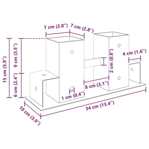 Pomoć za slaganje drva 4 kom. Antracit 34 x 10 x 15 cm Čelik - 4 Antracit Cijena