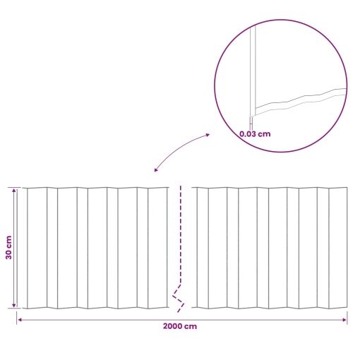 Ograda oko Travnjaka 20 m x 30 cm Pocinčani čelik Srebrna - Pocinčani čelik 20 x 0,3 m Cijena