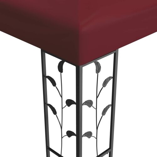 Gazebo 3,97 x 2,96 x 2,68 m Vinska crvena Poliester i čelik Cijena