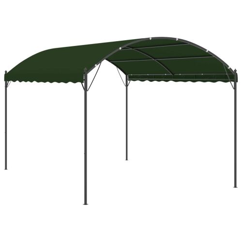 Gazebo 4 x 3 x 2,6 m Zelena Poliester i čelik - Zelena Cijena