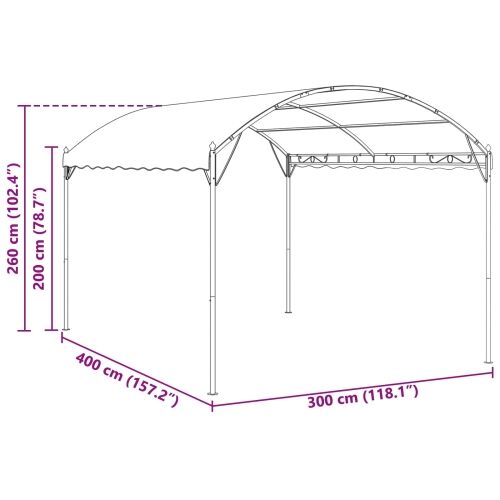 Gazebo 4 x 3 x 2,6 m Zelena Poliester i čelik - Zelena Cijena