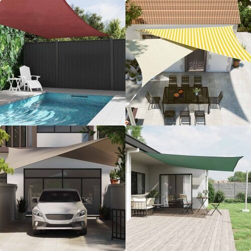 Jedro za sunce 3 x 3 x 4,24 m 100% poliester Oxford Trokutasti - Žuta i bijela 3 x 3 x 4,24 m Cijena