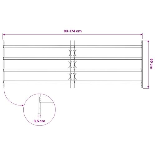 Sigurnosna rešetka za prozore s 4 poprečne šipke 93-174 cm - 93-174 cm 4 prečke 1 Cijena