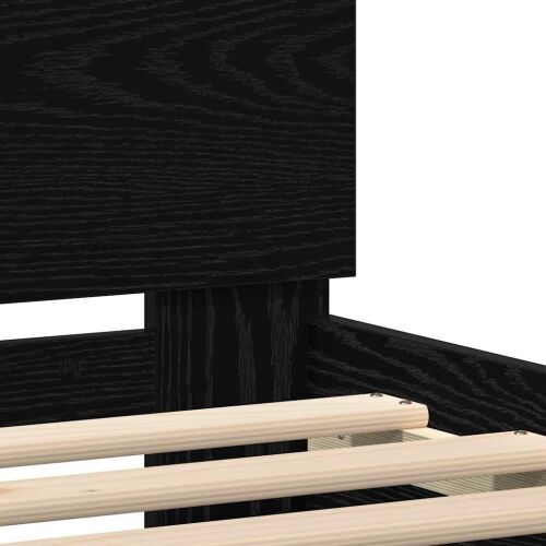 Okvir za krevet Crni hrast 160 x 200 cm Konstruirano drvo - Crni hrast 160 x 200 cm Cijena