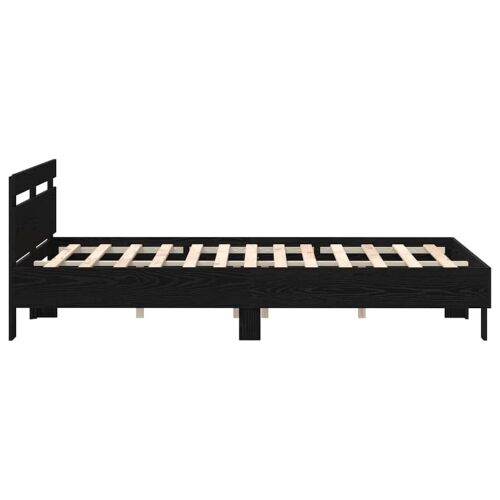 Okvir za krevet Crni hrast 160 x 200 cm Konstruirano drvo - Crni hrast 160 x 200 cm Cijena