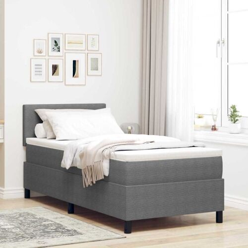 Box spring krevet Svijetlo siva i bijela. 100 x 200 cm - Svjetlosiva 100 x 200 cm Nizak uzglavlju Cijena