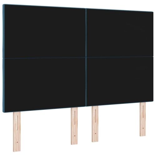 LED glava kreveta Tamno plava 144 cm Baršun - Tamno plava 144 cm Visoki uzglavlje Cijena