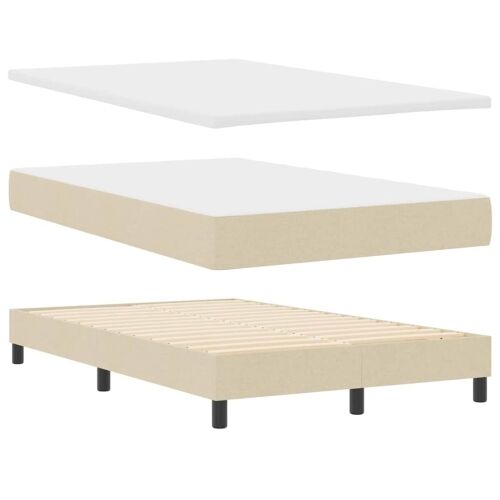 Box spring krevet s uzglavljem Krema 120 x 200 cm tkanina - Krema 120 x 200 cm Prošiveno gumbima Cijena