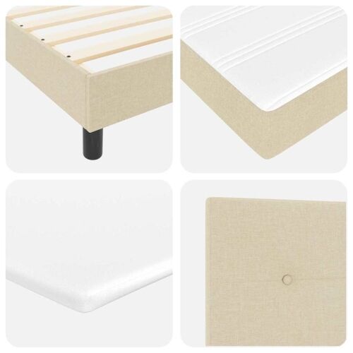 Box spring krevet s uzglavljem Krema 120 x 200 cm tkanina - Krema 120 x 200 cm Prošiveno gumbima Cijena