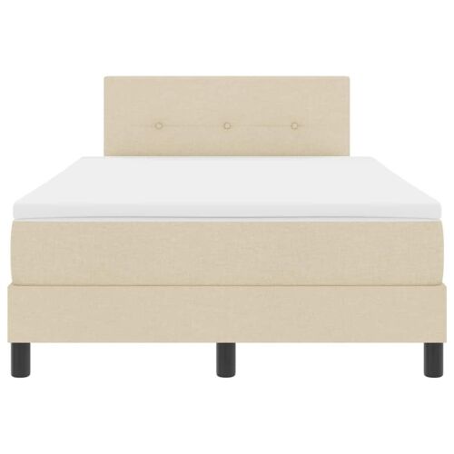 Box spring krevet s uzglavljem Krema 120 x 200 cm tkanina - Krema 120 x 200 cm Prošiveno gumbima Cijena