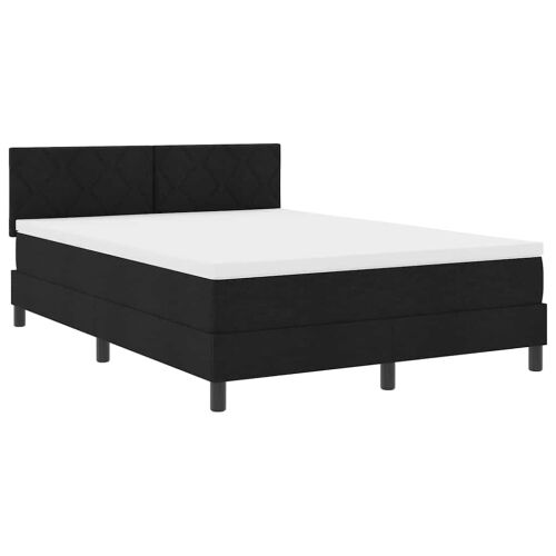 Box spring krevet s uzglavljem Crna 140 x 200 cm tkanina - Crna 140 x 200 cm Dizajn s rombovima Cijena