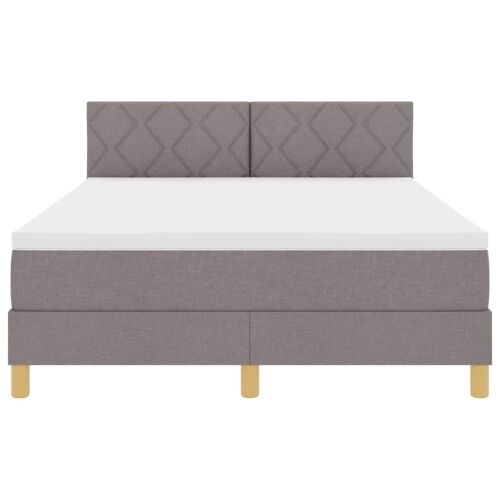 Box spring krevet Sivo-smeđa 140 x 190 cm tkanina - Sivo-smeđa 140 x 190 cm Dizajn s rombovima Cijena