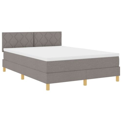 Box spring krevet Sivo-smeđa 140 x 200 cm tkanina - Sivo-smeđa 140 x 200 cm Dizajn s rombovima Cijena
