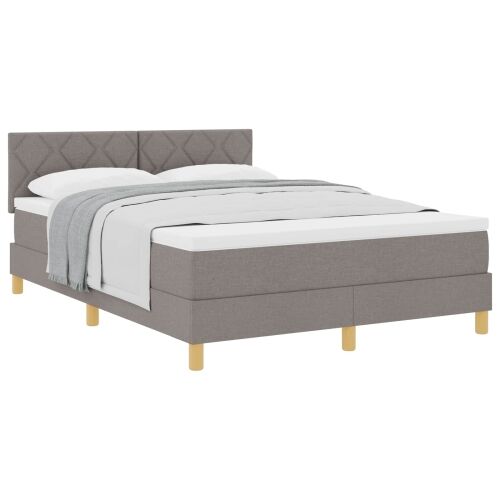 Box spring krevet Sivo-smeđa 140 x 200 cm tkanina - Sivo-smeđa 140 x 200 cm Dizajn s rombovima Cijena