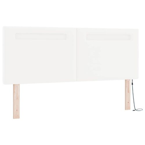 Box spring krevet Bijelo 140 x 190 cm Umjetna koža - Bijelo 140 x 190 cm Jednostavan dizajn s LED Cijena