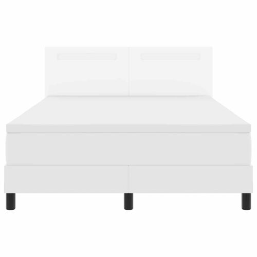 Box spring krevet Bijelo 140 x 190 cm Umjetna koža - Bijelo 140 x 190 cm Jednostavan dizajn s LED Cijena