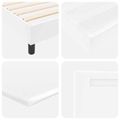 Box spring krevet Bijelo 140 x 190 cm Umjetna koža - Bijelo 140 x 190 cm Jednostavan dizajn s LED Cijena