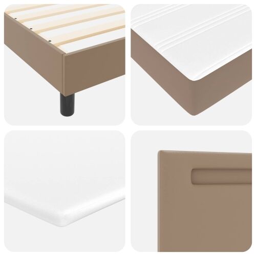 Box spring krevet s madracem Boja cappuccina 180 x 200 cm - Boja cappuccina 180 x 200 cm Jednostavan dizajn s LED Cijena