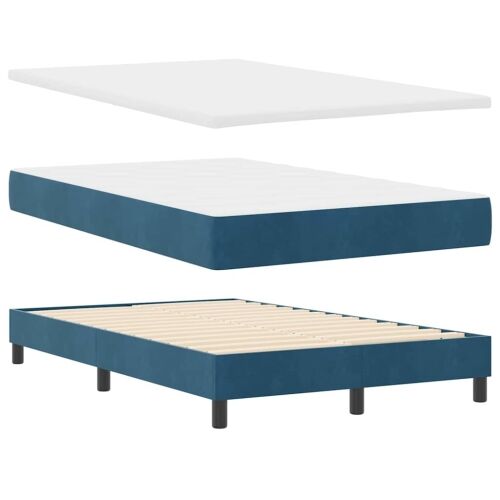 Box spring krevet Tamno plava 120 x 190 cm Baršun - Tamno plava 120 x 190 cm Dizajn s rombovima Cijena