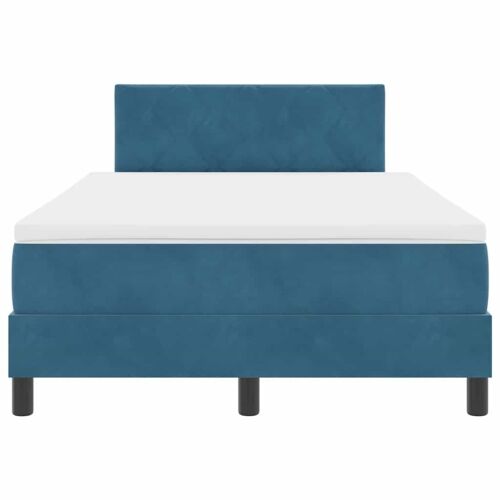 Box spring krevet Tamno plava 120 x 190 cm Baršun - Tamno plava 120 x 190 cm Dizajn s rombovima Cijena