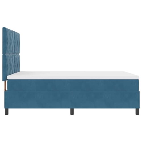 Box spring krevet Tamno plava 140 x 200 cm Baršun - Tamno plava 140 x 200 cm Dizajn s rombovima Cijena