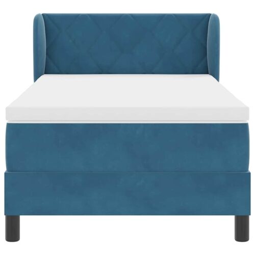 Box spring krevet Tamno plava 100 x 200 cm Baršun - Tamno plava 100 x 200 cm Dizajn s rombovima Cijena