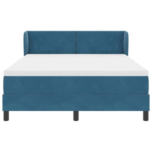 Box spring krevet Tamno plava 140 x 190 cm Baršun - Tamno plava 140 x 190 cm Dizajn s rombovima Cijena